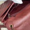 Chanel Shiny Goatskin Diagonal Quilted Medium Flap Burgundy