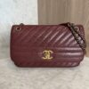 Chanel Shiny Goatskin Diagonal Quilted Medium Flap Burgundy
