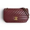 Chanel Shiny Goatskin Diagonal Quilted Medium Flap Burgundy