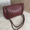 Chanel Shiny Goatskin Diagonal Quilted Medium Flap Burgundy