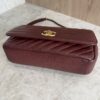 Chanel Shiny Goatskin Diagonal Quilted Medium Flap Burgundy