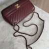 Chanel Shiny Goatskin Diagonal Quilted Medium Flap Burgundy