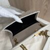 Saint Laurent (YSL) Textured Mixed Matelasse Medium Triquilt Monogram Satchel Blanc Vintage