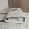 Saint Laurent (YSL) Textured Mixed Matelasse Medium Triquilt Monogram Satchel Blanc Vintage