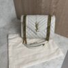 Saint Laurent (YSL) Textured Mixed Matelasse Medium Triquilt Monogram Satchel Blanc Vintage