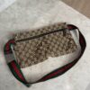 Gucci GG Monogram Web Double Pocket Belt Bag Ebony
