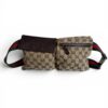 Gucci GG Monogram Web Double Pocket Belt Bag Ebony