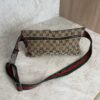 Gucci GG Monogram Web Double Pocket Belt Bag Ebony