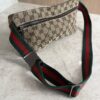 Gucci GG Monogram Web Double Pocket Belt Bag Ebony