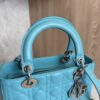 Christian Dior Lambskin Cannage Medium Lady Dior Silver Hardware Turquoise