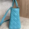 Christian Dior Lambskin Cannage Medium Lady Dior Silver Hardware Turquoise