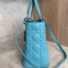 Christian Dior Lambskin Cannage Medium Lady Dior Silver Hardware Turquoise