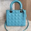 Christian Dior Lambskin Cannage Medium Lady Dior Silver Hardware Turquoise