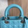 Christian Dior Lambskin Cannage Medium Lady Dior Silver Hardware Turquoise