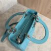 Christian Dior Lambskin Cannage Medium Lady Dior Silver Hardware Turquoise