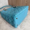 Christian Dior Lambskin Cannage Medium Lady Dior Silver Hardware Turquoise