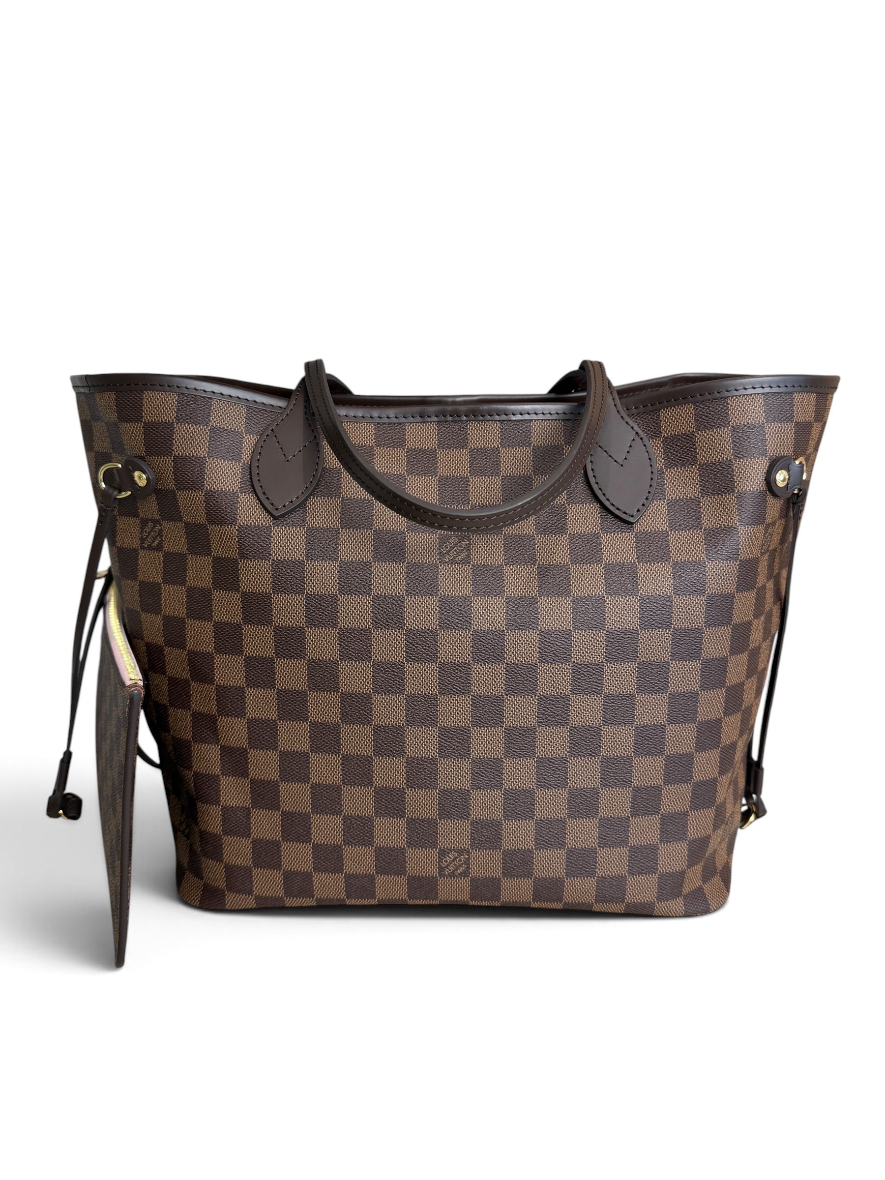 Louis Vuitton Damier Ebene Neverfull MM Rose Ballerine