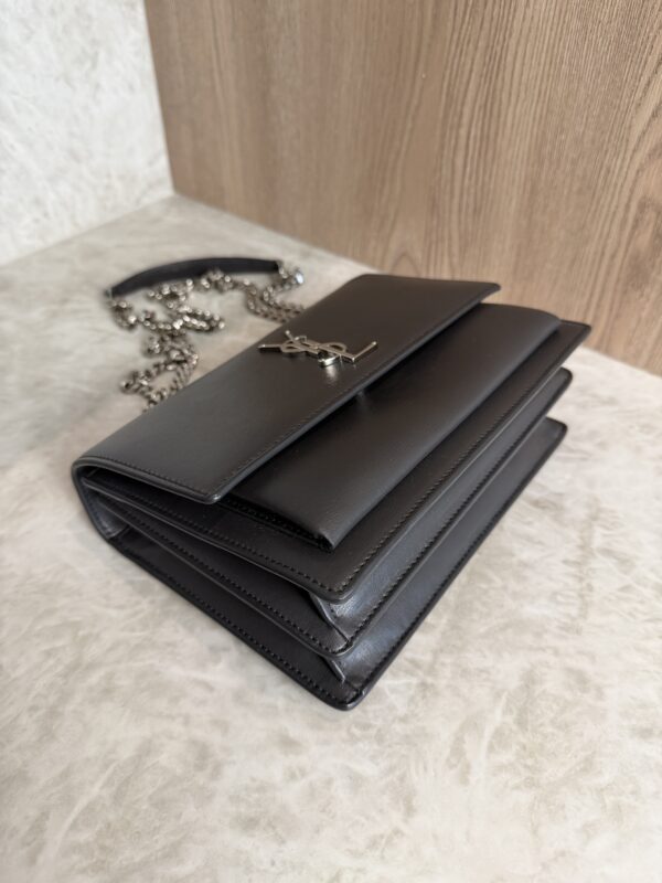 Saint Laurent (YSL) Calfskin Medium Monogram Sunset Dark Gray