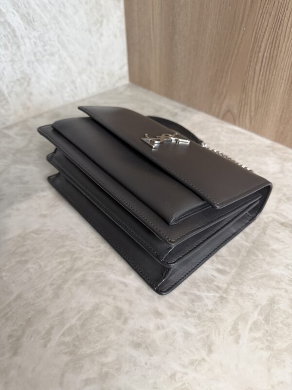 Saint Laurent (YSL) Calfskin Medium Monogram Sunset Dark Gray