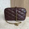 Saint Laurent (YSL) Lambskin Quilted Mini Camera Bag Crema Soft Hot Wine