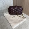 Saint Laurent (YSL) Lambskin Quilted Mini Camera Bag Crema Soft Hot Wine
