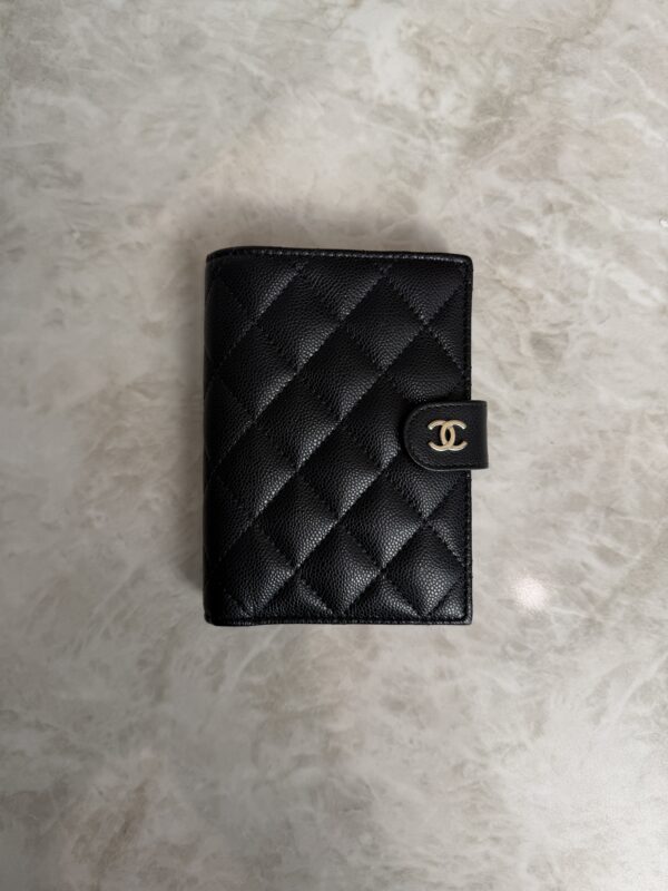 Chanel Caviar Quilted Passport Holder Black