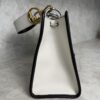 Fendi Vitello Flocked Small Runaway Satchel Black and White