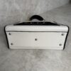 Fendi Vitello Flocked Small Runaway Satchel Black and White