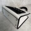 Fendi Vitello Flocked Small Runaway Satchel Black and White