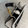 Fendi Vitello Flocked Small Runaway Satchel Black and White