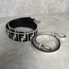 Fendi Vitello Flocked Small Runaway Satchel Black and White