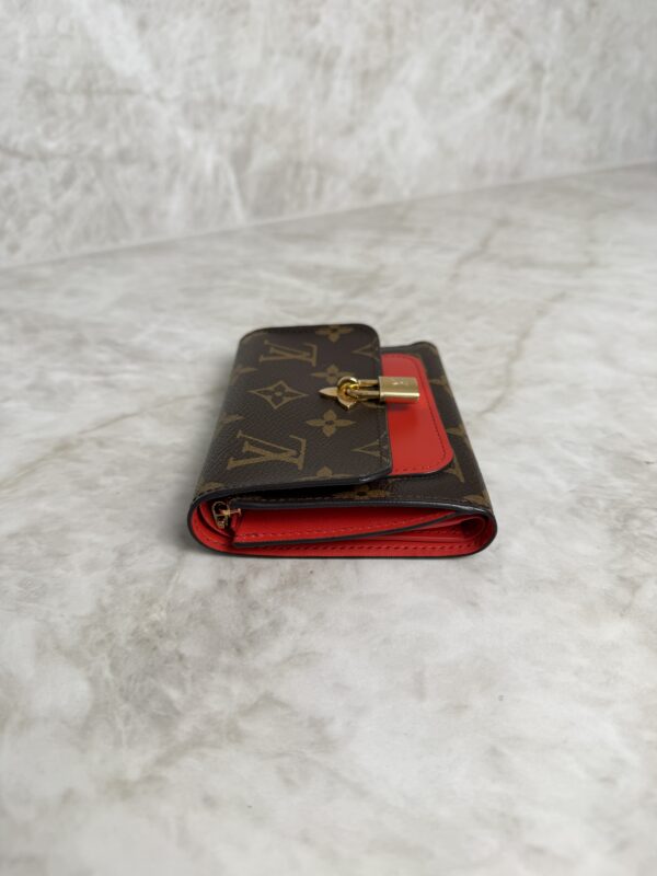 Louis Vuitton Monogram Flower Lock Compact Wallet Coquelicot
