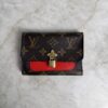Louis Vuitton Monogram Flower Lock Compact Wallet Coquelicot