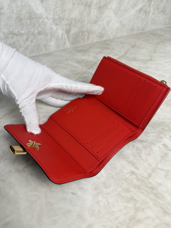 Louis Vuitton Monogram Flower Lock Compact Wallet Coquelicot