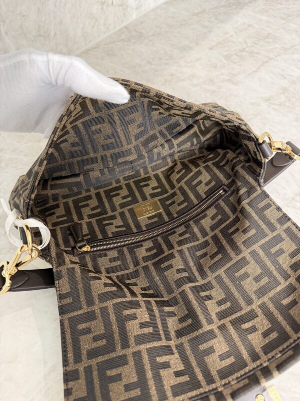 Fendi Tobacco Brown FF Jacquard Fabric Bag