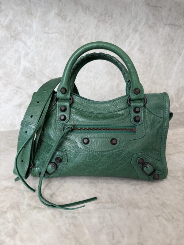 Balenciaga Agneau Classic Hardware Mini City Vert Perroquet