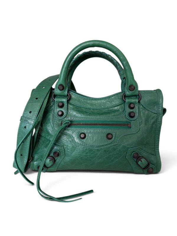 Balenciaga Agneau Classic Hardware Mini City Vert Perroquet