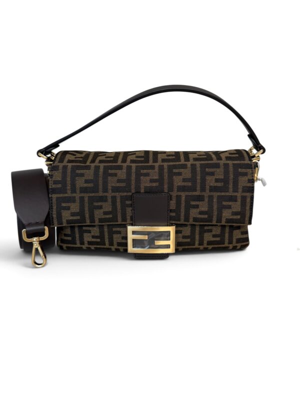 Fendi Tobacco Brown FF Jacquard Fabric Bag