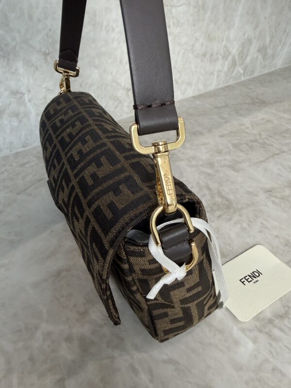 Fendi Tobacco Brown FF Jacquard Fabric Bag
