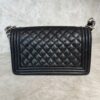 Chanel Boy Flap Bag Quilted Caviar Old Medium Palladium Hardware