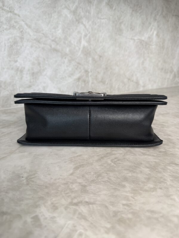 Chanel Boy Flap Bag Quilted Caviar Old Medium Palladium Hardware