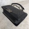 Chanel Boy Flap Bag Quilted Caviar Old Medium Palladium Hardware