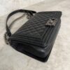 Chanel Boy Flap Bag Quilted Caviar Old Medium Palladium Hardware