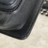 Chanel Boy Flap Bag Quilted Caviar Old Medium Palladium Hardware