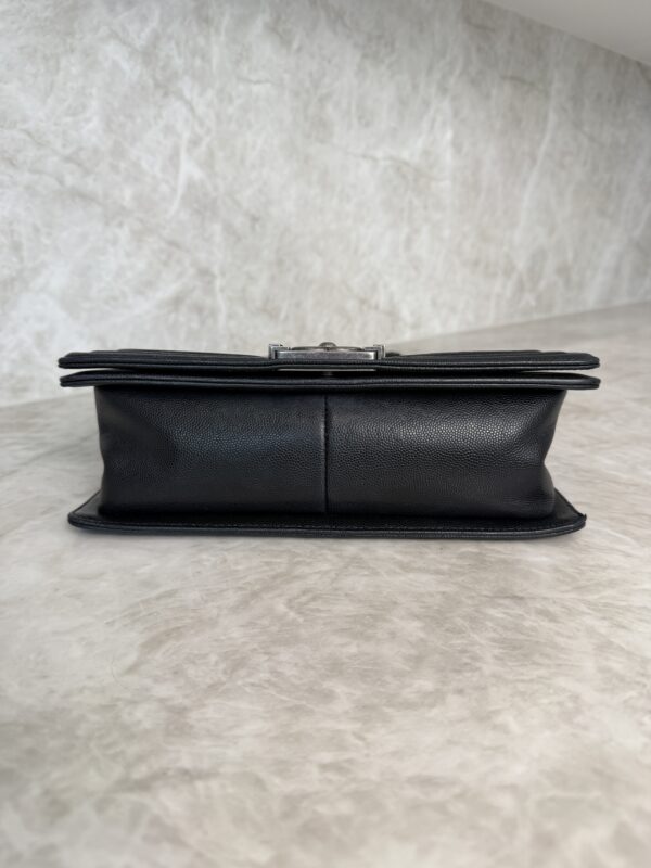 Chanel Boy Flap Bag Quilted Caviar Old Medium Palladium Hardware