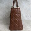 Christian Dior Lambskin Cannage Medium Lady Dior Dark Caramel
