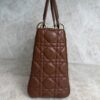Christian Dior Lambskin Cannage Medium Lady Dior Dark Caramel