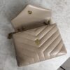 Saint Laurent (YSL) Loulou Small In Quilted Leather Beige and Gold Hardware