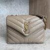 Saint Laurent (YSL) Loulou Small In Quilted Leather Beige and Gold Hardware