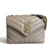 Saint Laurent (YSL) Loulou Small In Quilted Leather Beige and Gold Hardware